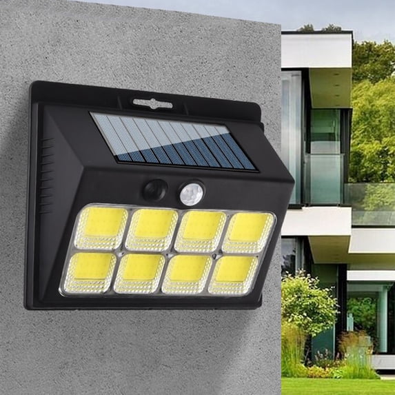 Coollooc Solar Lights Outdoor Waterproof, LED Ultra-Bright Solar Motion Sensor Lights, 3 Modes Solar Powered Fence Lights, Solar Security Wall Lights for Garden Yard Outside