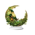 thumbnail image 1 of Coollooc St. Patrick's Day Green Four-Leaf Acrylic Tabletop Decor, Green Flat Ornament for Home Party Office Decor, Holiday Tabletop Shelf Mantel Centerpiece(B), 1 of 9