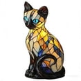 thumbnail image 1 of Coollooc Stained Glass Cat Lamp, Decorative Resin LED Night Light for Cat Lovers, USB Vintage 3D Table Lamp Cozy Glow for Desk & Mantel – Fun Gift for Pet Owners(B Style), 1 of 5