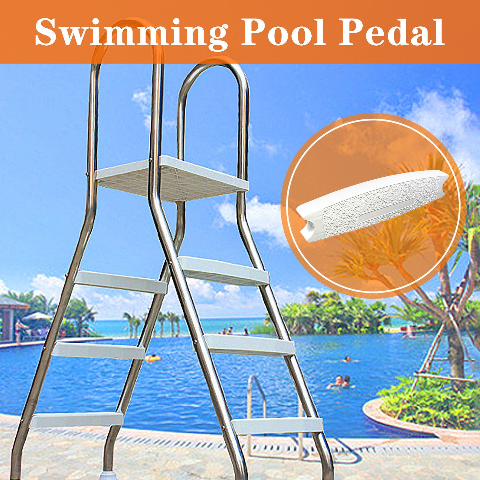 Coollooc Universal Pool Ladder Steps Replacement, Heavy-Duty Molded ...