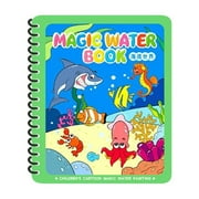 Coollooc Water Drawing Book Reusable Toddlers Activity Book with Water Pen for Kids Age up to 3 Years Old