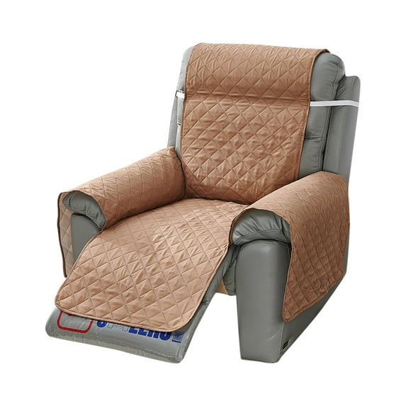 Coollooc Water Resistant Recliner Cover, Nonslip Recliner Chair Covers for Reclining Chair with Pockets, Quilted Thick Recliner Slipcovers for Pets and Kids (D)