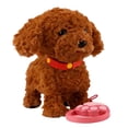 thumbnail image 1 of Coollooc Wuffy Robot Dog Lifelike Toy Dog, Walking Plush Puppy Toy Dog, Interactive Robot with Touch Sensing Voice Mimic Licking Motion Leash Remote Soft Fur for Battery Powered(Brown), 1 of 8