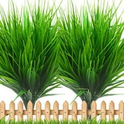 Coolmade 10 pieces Artificial Outdoor Plants Plastic Wheat Grass Greenery Shrubs UV Resistant Fake Outdoor Plants Plastic Shrubs for Outdoor Home Garden Decoration