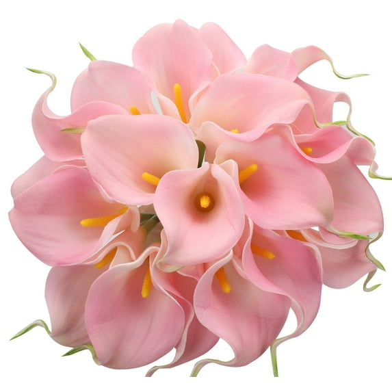 Coolmade 10pcs Calla Lily Bridal Wedding Bouquet Lataex Real Touch Artificial Flower Home Party Decor (Pink)