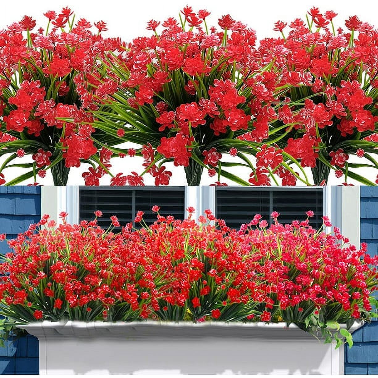 Coolmade 14" Artificial Flowers 25 Bundles Outdoor Fake Flowers for