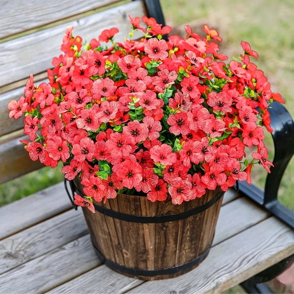 Coolmade 14 Bundles Pink Artificial Daisies 14" UV Resistant Fake Flowers Realistic Faux Greenery for Home Garden Porch Wedding Outdoor Indoor Decor