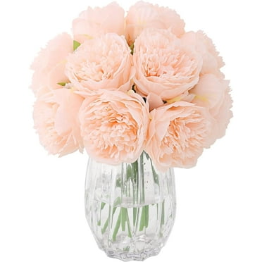 Coolmade 2 Bouquet 10Heads Artificial Peony Silk Flower Leaf Home Office Wedding Party Festival Bar Decor