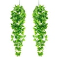 thumbnail image 1 of Coolmade 2 Pcs Artificial Hanging Plants Green Fake Vine Hanging Plants Home Decor Indoor Outdoor Garden Room Wedding Decoration Leaves, 1 of 7
