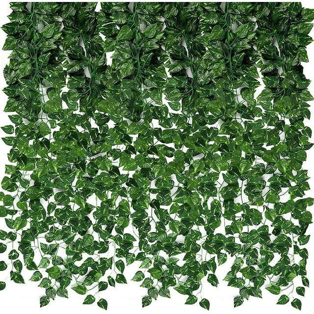 Coolmade 24 Pack 173ft Artificial Ivy Greenery Garland, Fake Vines Hanging Plants Backdrop for Room Bedroom Wall Decor, Green Leaves for Jungle Theme Party Wedding Decoration