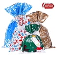 thumbnail image 1 of Coolmade 30 Pack Bag Christmas Drawstring Goody Bags Xmas Gift Bags Gift Wrapping Assorted Styles with Ribbon Ties, 1 of 7