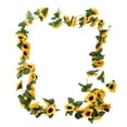 Coolmade 4 Pack 8.5' Artificial Sunflower Garland Silk Sunflower Vine