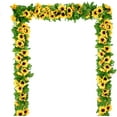 thumbnail image 1 of Coolmade 4 Pack 8.5ft Artificial Sunflower Garland Silk Sunflower Vine Artificial Flowers with Green Leaves Wedding Table Decor, Yellow, 1 of 7
