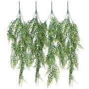 Coolmade 4 Pack Artificial Wall Hanging Plants Artificial Ivy Fake Hanging Vine Plants Decor Plastic Greenery for Home Wall Indoor Outdside