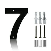 Coolmade 5" Acrylic Floating House Number, Metal Modern House Numbers, Garden Door Mailbox Decor Number with Nail Kit, Coated Black, 911 Visibility Signage (7)