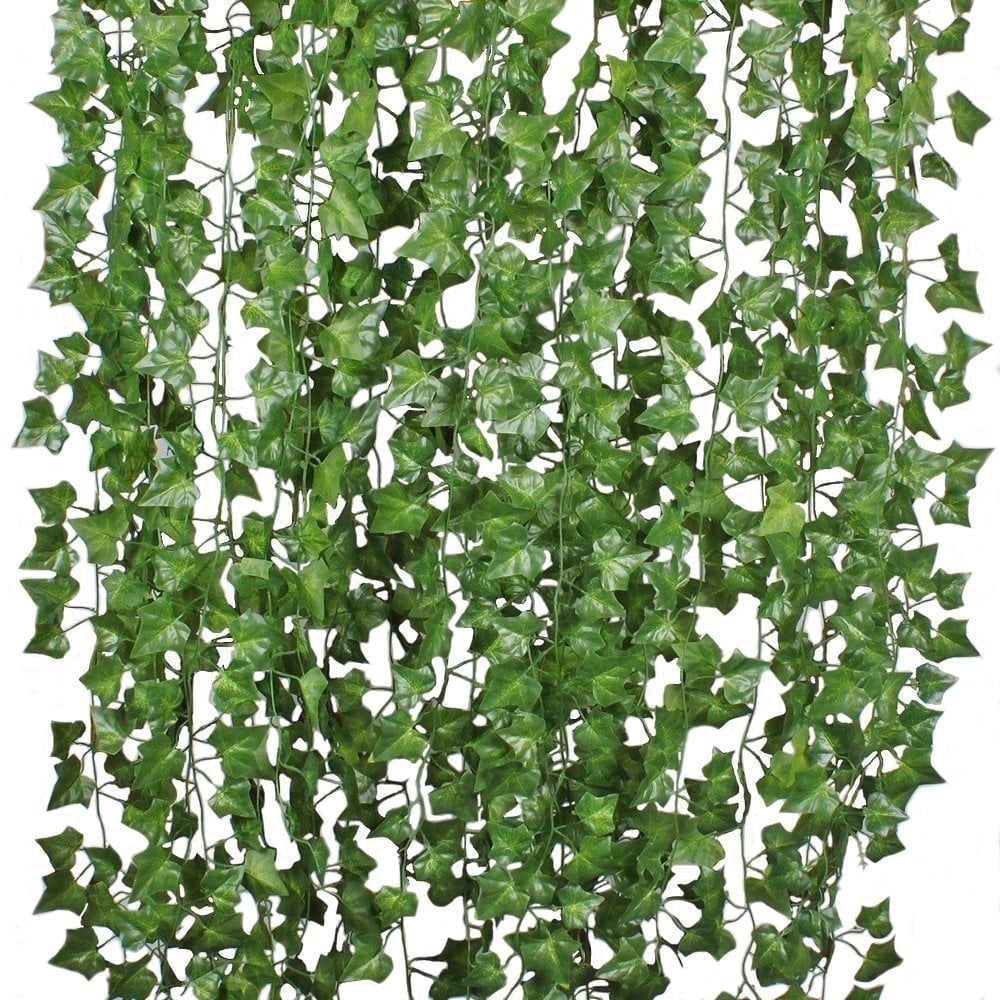 COOLMADE 84ft Artificial Ivy Garland (12 Strands) - Realistic Fake Hanging Vines for Indoor Outdoor Decor - UV Resistant Greenery by Fdyrgv