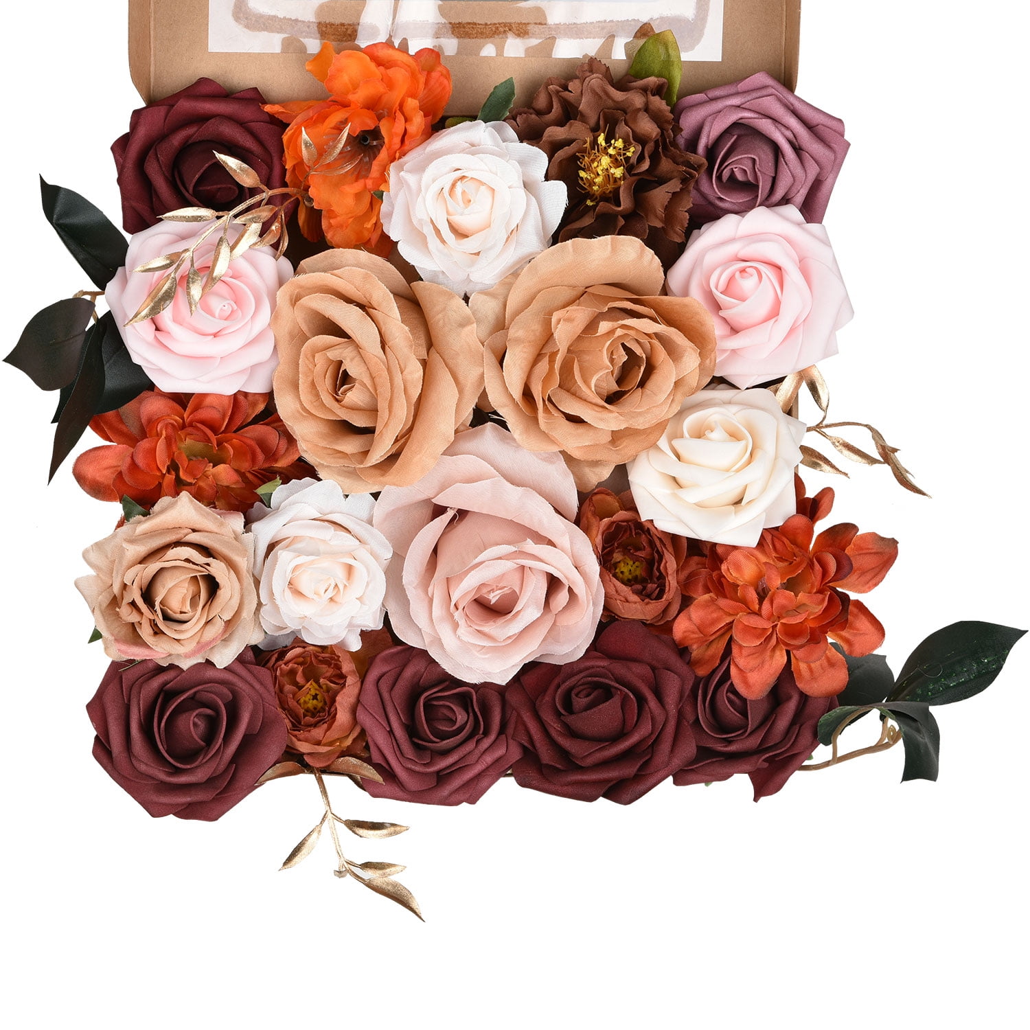 bobotron 50pcs Artificial Fake Rose Flower Stems for DIY Handmade Bouquet  Flower Leaf Vein Wedding Home Decoration