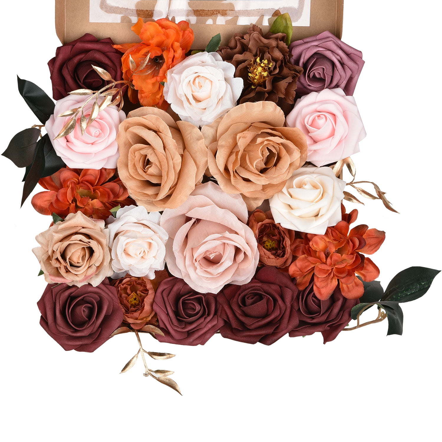 Coolmade Artificial Flowers Rose Combo Box Set Faux Flowers Bulk Flower