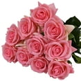 thumbnail image 1 of Coolmade Artificial Silk Rose Flower Bouquet Wedding Party Home Decor, Pack of 10-Pink, 1 of 8