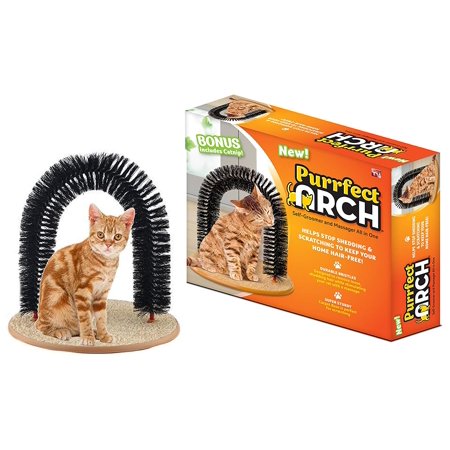 Coolmade Cat Scratcher And Grooming Arch: Self Groomer And Massager With Catnip: No More Hair Balls And Shedding, Gentle Fur Brushing, Perfect For Playing And Scratching, Durable Construction