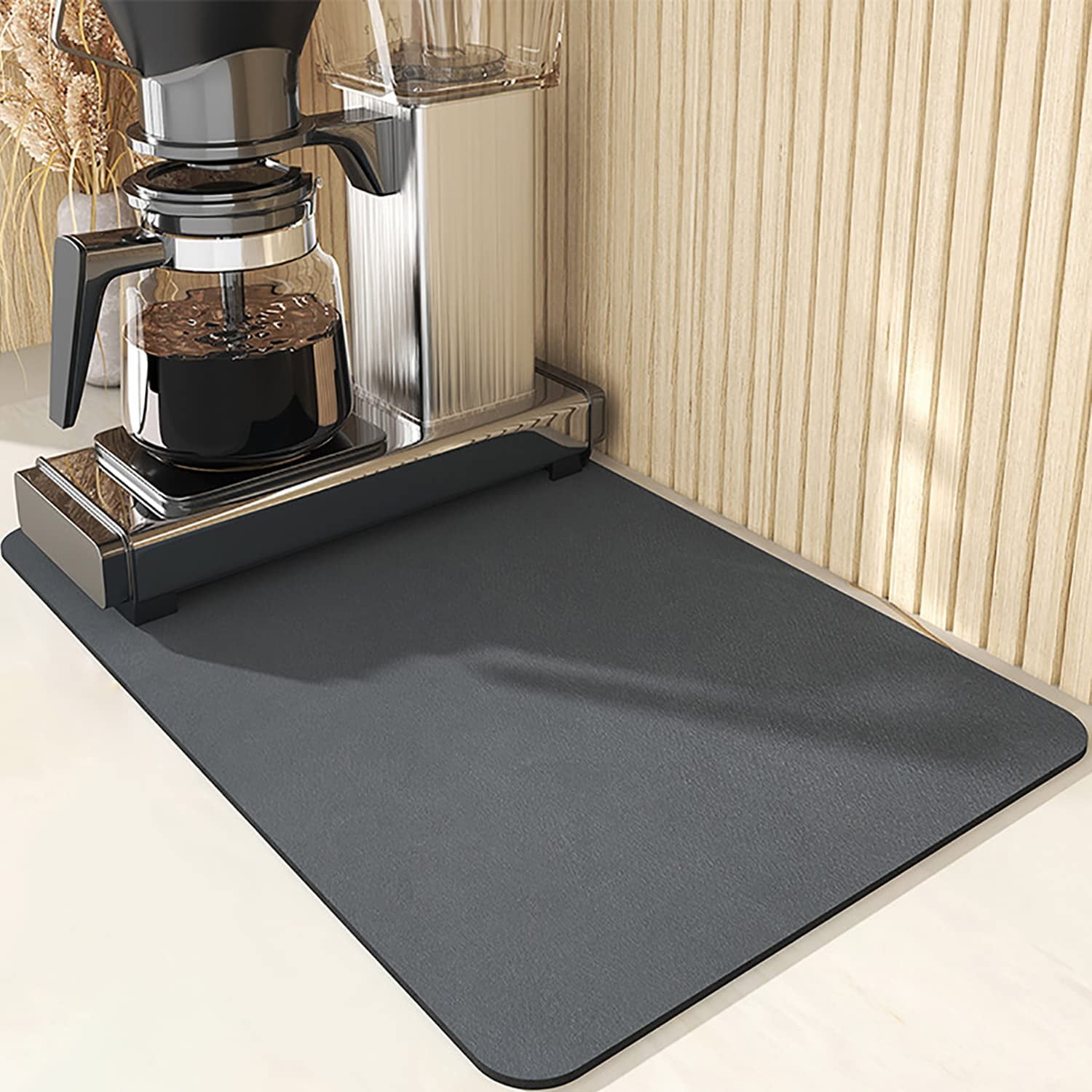  Coffee Bar Mat For Spill-proof, 24 X 16 Inch Hide Stain  Abosrbent MatNon-Slip Rubber Backed Coffee Bar Accessories Under The Cofee  Machines