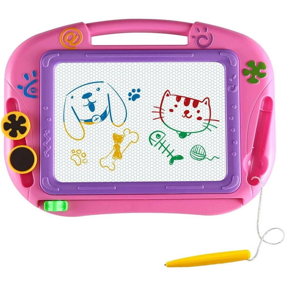Coolmade Drawing Doodle Board Gifts Toys Age for 1 2 3 4 Year Old Girl,Magnetic Drawing Board Erasable Writing Sketch Pad Birthday Present for Toddler Kids Toy for Little Girls Travel Games