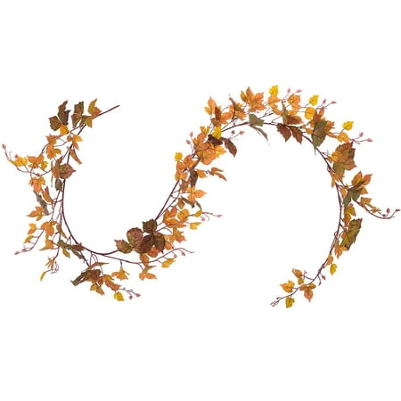 Coolmade Fall Maple Leaf Garland - 6.5ft/Piece Artificial Fall Foliage Garland Thanksgiving Decor for Home Wedding Party Christmas