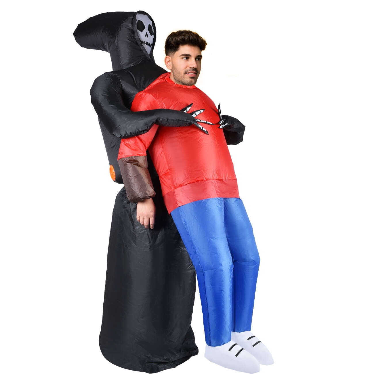 Coolmade Ghost Fancy-Dress Costumes, Unisex-Adult 5-6.4ft Adjustable Halloween Costume, 1 Count