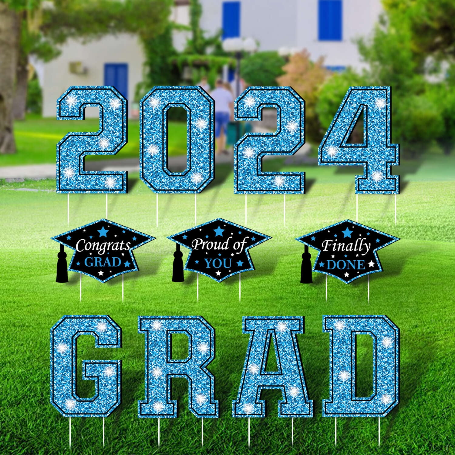 Coolmade Graduation Yard Sign 2024, 11pcs Large Graduation Decorations