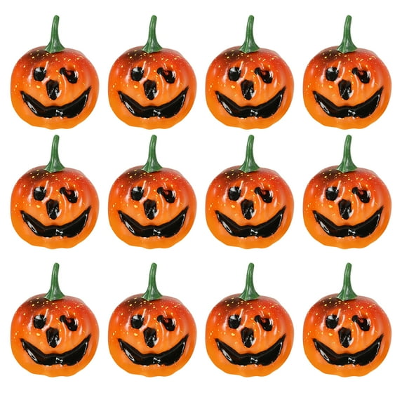Coolmade Halloween Decorations Artificial Pumpkins, 12pcs Mini Fake Pumpkins, Faux Ghost Pumpkins Artificial Vegetables for Halloween Thanksgiving Decorations