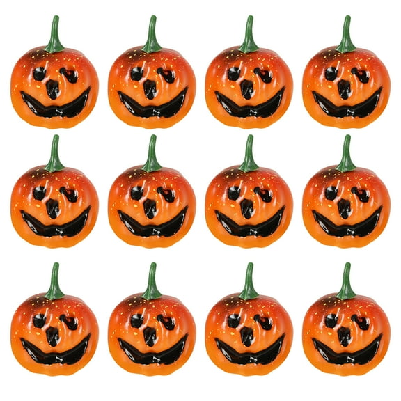 Coolmade Halloween Decorations Artificial Pumpkins, 12pcs Mini Fake Pumpkins, Faux Ghost Pumpkins Artificial Vegetables for Halloween Thanksgiving Decorations