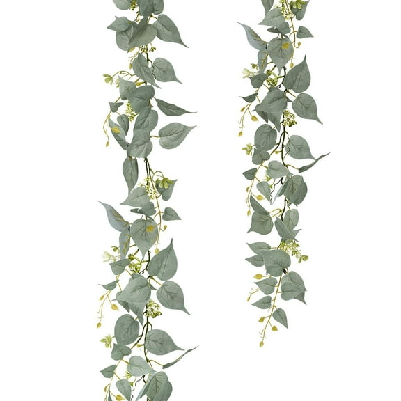 Coolmade Hanging Vine Garland Greenery, 6 ft Arrificial Vines Plant Floral Garland Wedding Vine Leaves String in Green for Indoor/Outdoor Wedding Decor Party Supplies