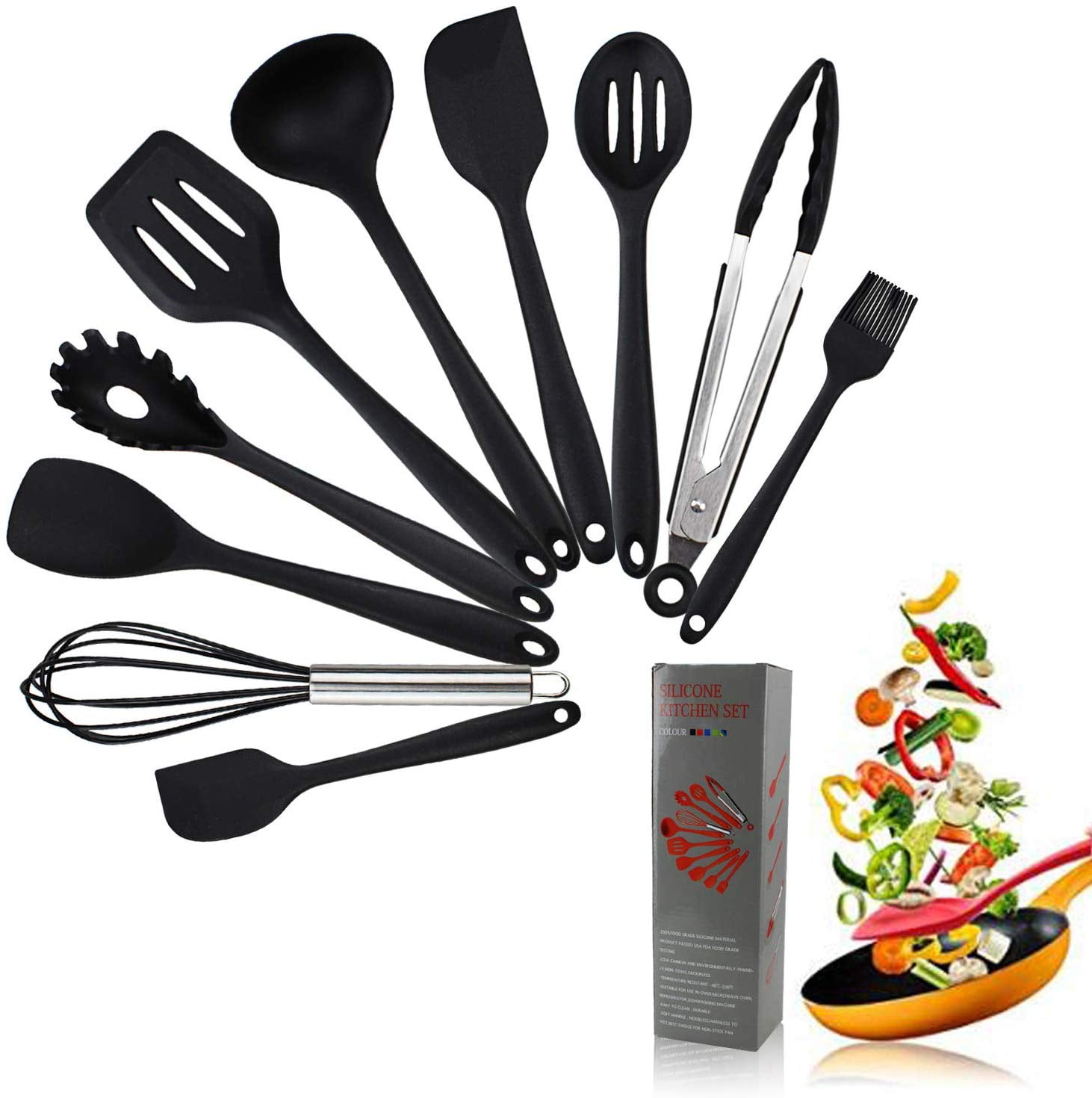 Kaluns Kitchen Utensils Set, 24 Piece Nylon and Stainless Steel Cooking  Utensils, Dishwasher Safe and Heat Resistant Kitchen Tools, Red