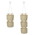 thumbnail image 1 of Coolmade Mini Cotton Linen Fabric Closet Washable Hanging Storage Bag with 5 Pockets Over The Wall Door Organizer for Room Bathroom, 1 of 7