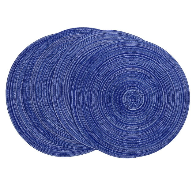 Coolmade Large Woven Placemats Set, Washable Round Cotton Braided Table