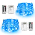 thumbnail image 1 of Coolmade Set of 2 String Lights Battery Operated 16.4ft 50Leds Fairy Twinkle Firefly Lights Remote Control String Lights for Christmas Bedroom Wedding Party Garden Patio Indoor Decor-Blue, 1 of 6