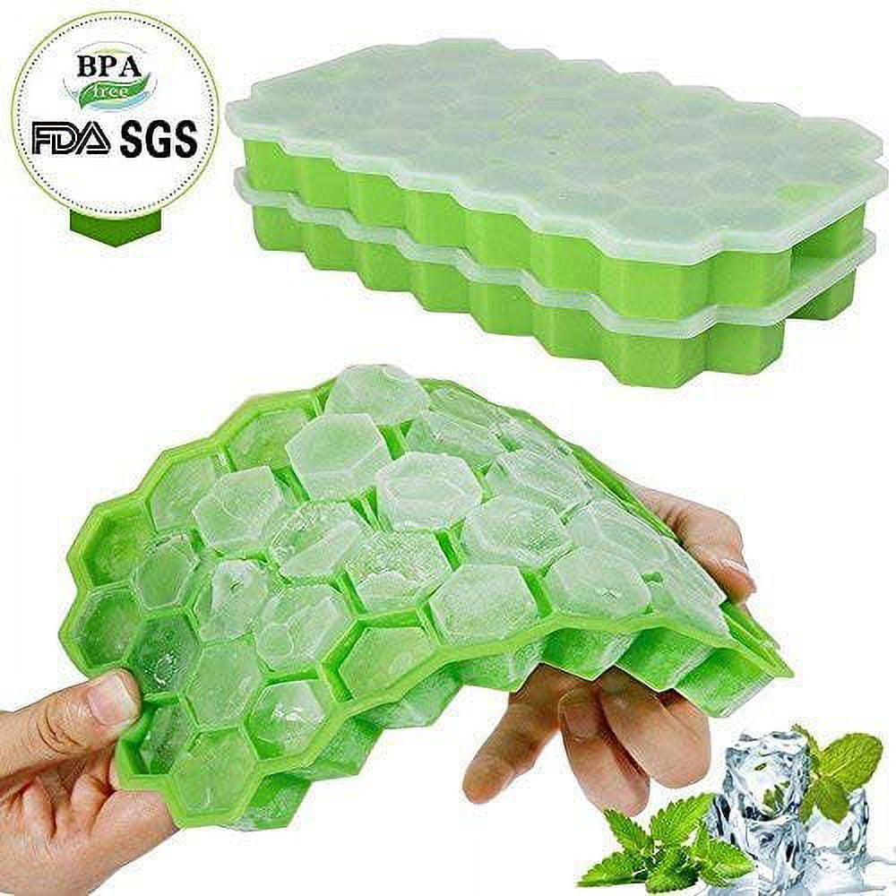Ice Cube Tray, HANCELANT 2.5inch Ice Cube Molds, 2 Cavity Silicone Rose & 2  Diamond Ice Ball Maker, Easy Release Large Ice Cube Form for Chilling