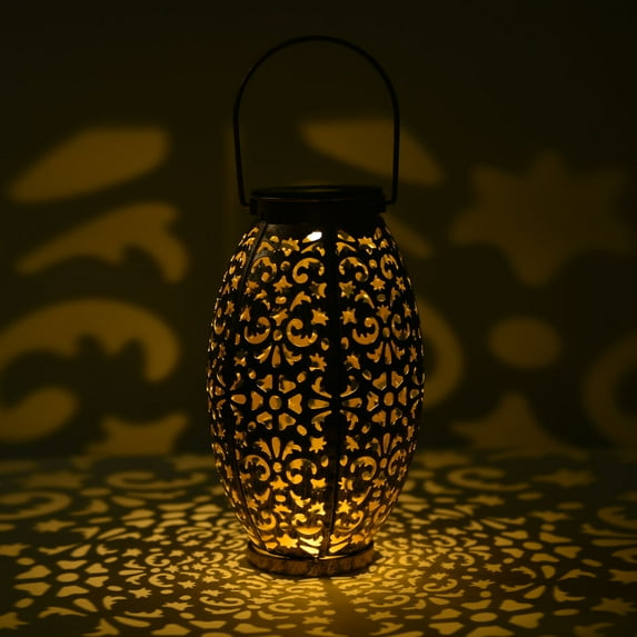 Coolmade Solar Lanterns Outdoor Lights Solar Lantern Metal Bronze