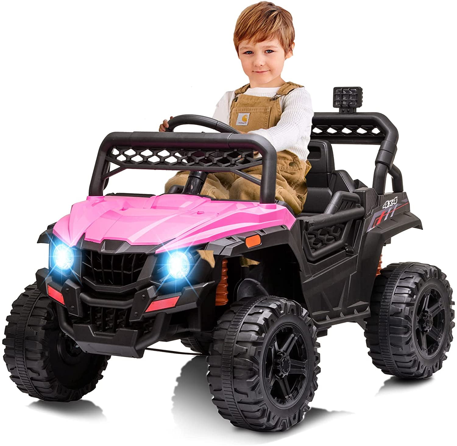 Pink 12V Kids Ride-On SUV with Remote Control and LED Lights