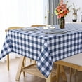 thumbnail image 1 of Coolmee Navy Bule Checkered Buffalo Plaid Tablecloth, Wipeable Washable Waterproof, Polyester Rectangle Tablecloth Outdoor and Indoor，52 x 52 inches, 1 of 7