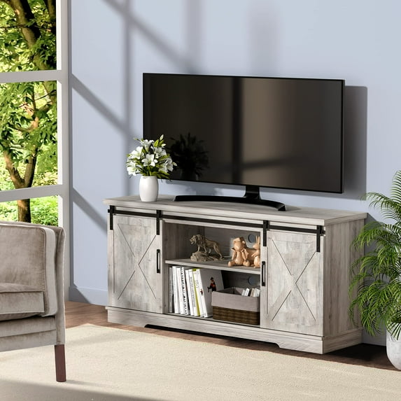 Coolmee Wood TV Stand with Storage, Stand for 65 Inch TV, TV Cabinet for Living Room, Wood 59 Inch Entertainment Center Media Console
