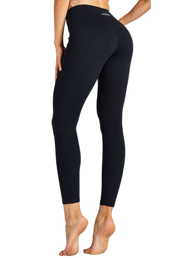 Coolmg Yoga Pants for Women Capri Running Tights Low Rise Leggings Workout Gym with Hidden Pockets