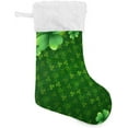 thumbnail image 1 of Coolnut 1 PCS Christmas Stocking Lucky Leaves Big Warm 17.7 x 12 Inch Hanging Xmas Stockings Decoration for Family Holiday Party Ornaments Decor Fireplace, 1 of 7