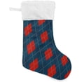 thumbnail image 1 of Coolnut 1 PCS Christmas Stocking Plaid Big Warm 17.7 x 12 Inch Hanging Xmas Stockings Decoration for Family Holiday Party Ornaments Decor Fireplace, 1 of 7