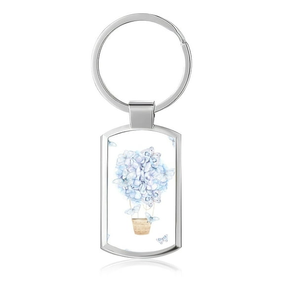 Coolnut 1 PCS Keychain Keyring, Hydrangea Balloon and Butterfly Lightweight Metal Keychain Key Ring, Keychain Pendant Party Favor Reward Gifts