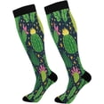 thumbnail image 1 of Coolnut 1 Pack Cactus (4) Compression Socks for Women Men Knee High Stocking for Running,Athletic,Medical, 1 of 6