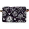thumbnail image 1 of Coolnut 1 Pack Fabric Storage Basket Black Mandala Closet Storage Bins with Handles Foldable Baskets for Shelves Toy Organizer Home Office Decor Gifts, 1 of 7