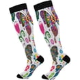 thumbnail image 1 of Coolnut 1 Pack Fashion Print Compression Socks for Women Men, Knee High Stockings for Athletic Sports,Running,Travel, 1 of 7