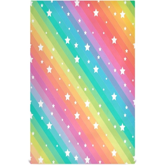 Coolnut 1 Pack Funny Stars Kitchen Towels, Soft Highly Absorbent Dish Towels Reusable Tea Towels Set, 28"x 18"
