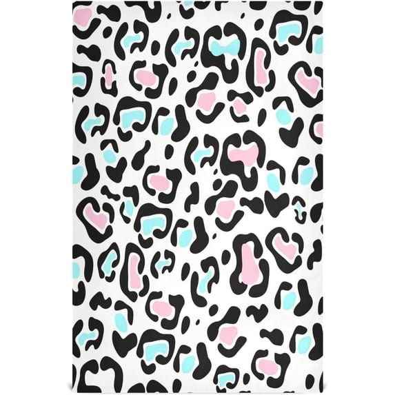 Coolnut 1 Pack Leopard Kitchen Towels, Soft Highly Absorbent Dish Towels Reusable Tea Towels Set, 28"x 18"